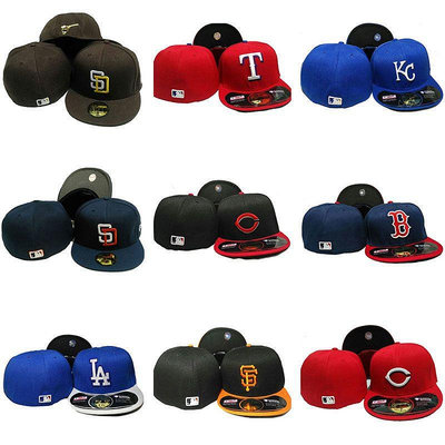 MLB尺寸帽 棒球帽子 不可調整 LA 嘻哈 街舞 男女通用 太陽帽 反戴 全封閉 大尺碼 NY 平簷帽（滿599元）