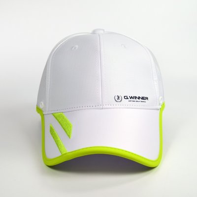 青松高爾夫 G.Winner 可拆式防曬運動球帽-白底螢光綠邊$700元