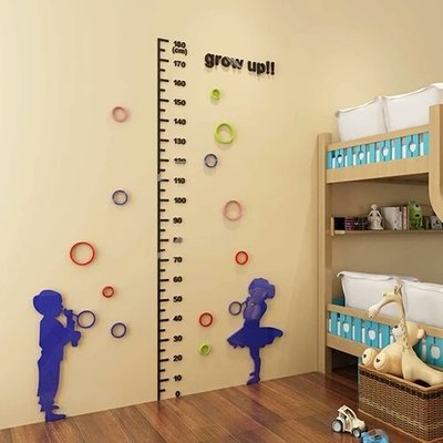 泡泡身高貼兒童房3D壓克力立體泡泡卡通創意壁貼可愛溫馨書房臥室