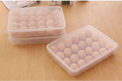 【24格雞蛋盒】廚房速凍冰箱食物保鮮盒塑料雞蛋盒放水餃的收納盒
