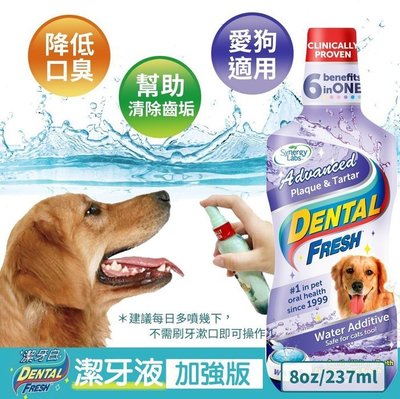 美國 Dental Fresh 潔牙白《犬貓適用-潔牙液(加強版)》8oz(237ml)