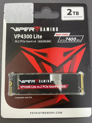 Patriot 美商博帝 VIPER VP4300 Lite 2TB M.2固態硬碟 全新品 蘆洲可自取📌自取3050