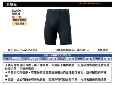 2022公司貨【SSK 緊身褲系列】BW620 滑壘褲 (雙臀減震補強/ 可放護檔) 單件700元