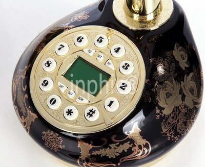 INPHIC-陶瓷時尚復古電話機田園復古電話機歐式電話機古董電話
