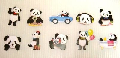 日本 Flake Stickers 貓熊 貼紙(10枚)