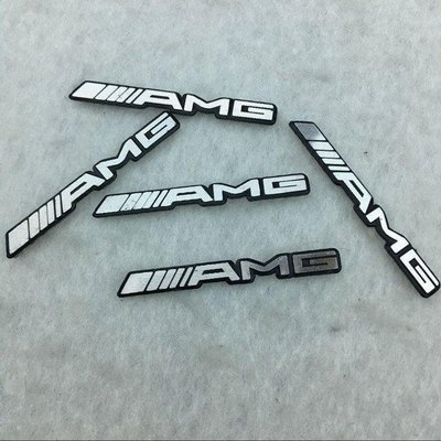 賓士方向盤AMG車標 AMG方向盤貼 不銹鋼裝飾貼 內飾改裝金屬標