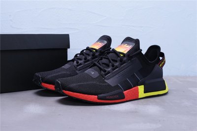 Adidas NMD_R1 V2 Boost 針織 黑黃紅 透氣 休閒運動慢跑鞋 男鞋 FY1161