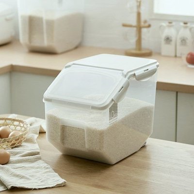 日式廚房家用米桶10kg塑料儲米箱20斤密封米缸防蟲防潮加厚面粉桶~特價促銷