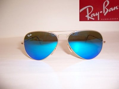 光寶眼鏡城(台南)Ray-Ban太陽眼鏡*RB3025/112/17,超酷消光金框藍水銀鏡面*旭日公司貨