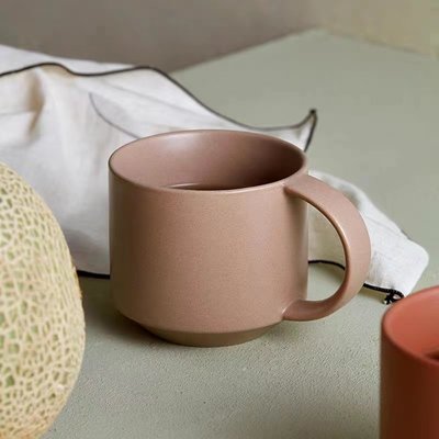 特價！NEW ㊣幾致 北歐絲絨質感陶瓷咖啡杯碟托盤把手杯早餐水杯茶杯子