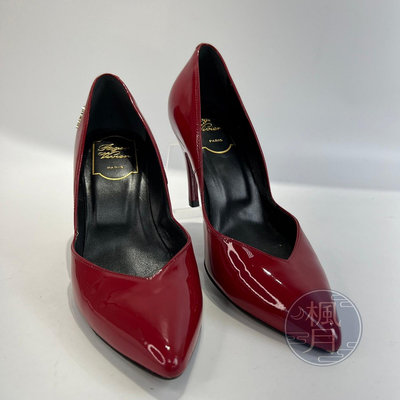 【一元起標 05/17】ROGER VIVIER 紅色 漆皮 高跟鞋 #35.5 跟鞋 女鞋 精品鞋 鞋子
