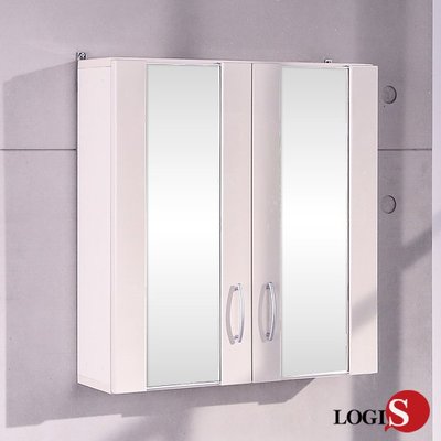 60CM 雙鏡面塑鋼浴櫃歐式吊櫃 壁櫃 防水 櫥櫃 廚房 飾品櫃 化妝櫃 浴室專用 (C1060-2G) 概念