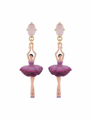 全新 Les Nereides 紫色大芭蕾耳環 正品 真品