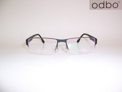 光寶眼鏡城(台南)odbo 專利無螺絲彈簧腳,鈦IP眼鏡*彈性鈦完全無負擔 ,大款半邊1129 C1,消光黑