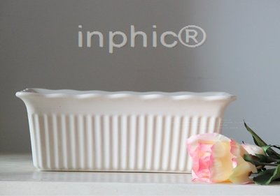 INPHIC-乳白色長方形波浪邊彩繪陶瓷烘焙模具烤具烤盆