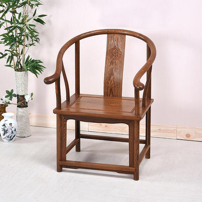 現貨：雞翅木太師椅 紅木茶椅中式實木圈椅仿古圍椅 茶室茶桌椅子主人椅
