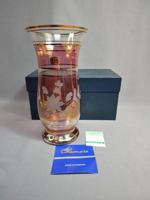 zwx 日本舶來玻璃花瓶、琉璃花瓶，產地羅馬尼亞，手工制作，精美漂亮