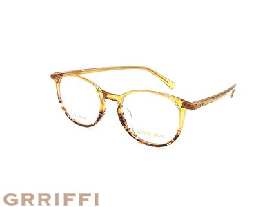 【本閣】GRRIFFI GA3086日本製手工眼鏡光學大圓框 復古雙色透明黃條紋玳瑁 金子增永光輝 角矢PLS