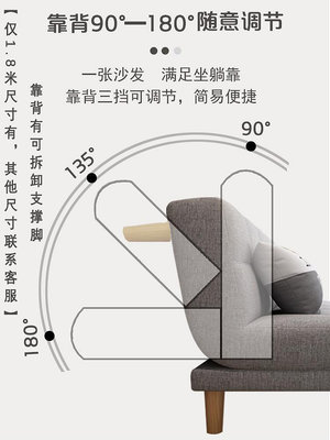 家庭沙發客廳沙發新款可以當床雙人小戶型折疊四人位直排沙發 無鑒賞期