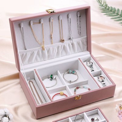 新品 首飾盒女手飾品收納盒大容量項鏈耳環戒指盒公主歐式結婚珠寶盒 促銷