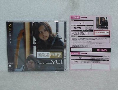 (澤尻英龍華Closed Note) YUI-Love & Truth【日版初回CD+DVD限定盤】(贈 預購單)