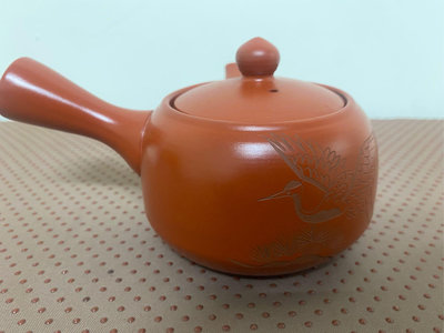 老日本茶道具 常滑燒 朱泥壺 有落款 日本製