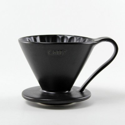 龐老爹咖啡 日本三洋產業 限量款 霧黑款花瓣濾杯 陶瓷咖啡濾杯 V60 02花形 霧黑款 1~4人份 贈三洋濾紙100入