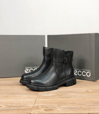 ECCO 短靴 女休閑靴 簡單大方 細膩柔軟 真皮墊腳 柔軟自然腳感 3.5cm跟高 拉長腿型顯瘦又顯高 氣質款時尚 【小潮人】