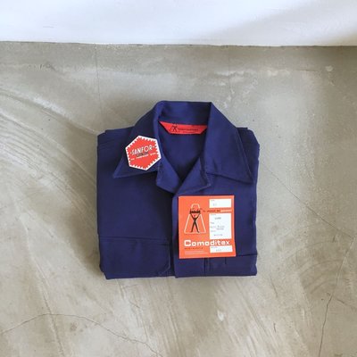 法國製造 70S Comoditex Work Jacket 硬挺純棉斜紋布雙口袋 工作外套 工裝 vintage 古著