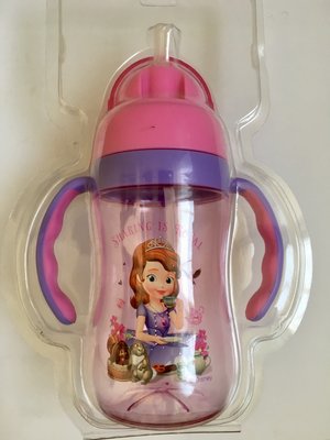 全新 Disney 迪士尼 小公主蘇菲亞 把手滑蓋杯 350ml 吸管杯 / 學習杯 / 練習訓練杯 水壺