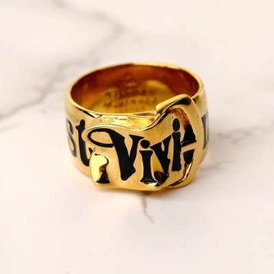 ❤奢品匯正品代購❤香港Vivienne Westwood薇薇安西太后土星925銀皮帶扣情侶戒指