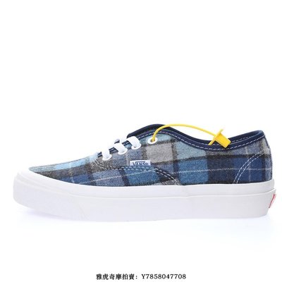 Vans Authentic 44 DX Anaheim Factory“海軍藍白蘇格蘭格子”帆布滑板鞋 VN0A54F29GS 男女鞋