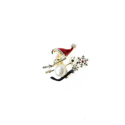 新品 高檔圣誕胸針彩鉆珍珠小熊鹿圣誕樹別針雪人西裝配飾奢熱銷中促銷 可開發票
