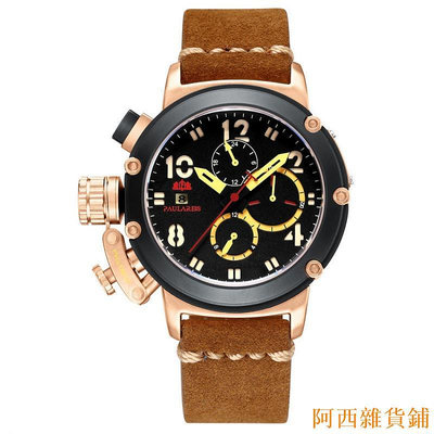 阿西雜貨鋪PAULAREIS品牌手錶 UB01 高級全自動機械多功能夜光真皮玫瑰金男士手錶