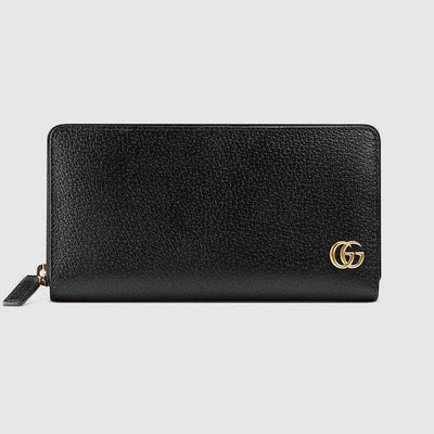 全新法國正品 GUCCI GG Marmont系列 牛皮 雙折 皮夾 長夾 錢包