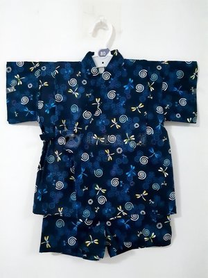 ✪胖達屋日貨✪特價 褲款 100cm 海軍藍底 蜻蜓 漩渦 家徽 日本製 男 寶寶 兒童 和服 浴衣 甚平 變裝