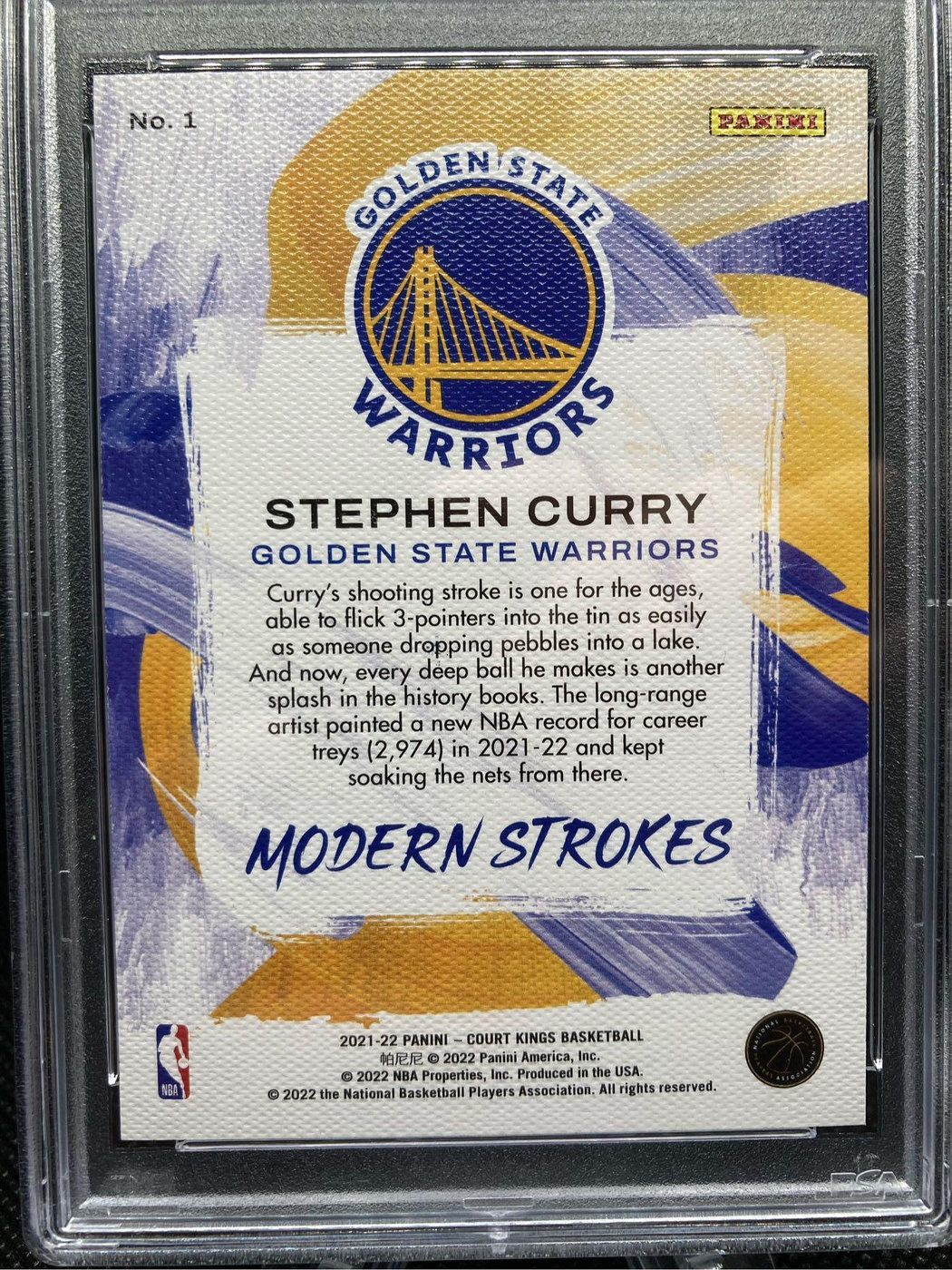 NBA 2021-22 Court Kings Modern Strokes Stephen Curry PSA 10滿分