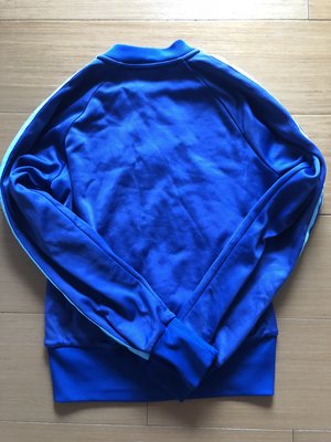 愛迪達 adidas 運動外套 藍色 三葉草logo 薄外套 尺寸:34 有口袋 外套內裡葉子LOGO