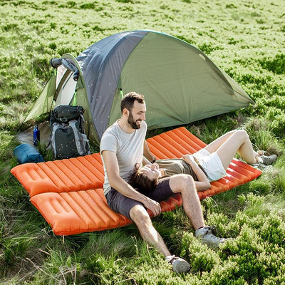 (廠商直供)免運費 充氣TPU墊子戶外野營野餐加厚 單雙人床墊 便攜無須打氣筒 露營裝備 露營 登山 戶外