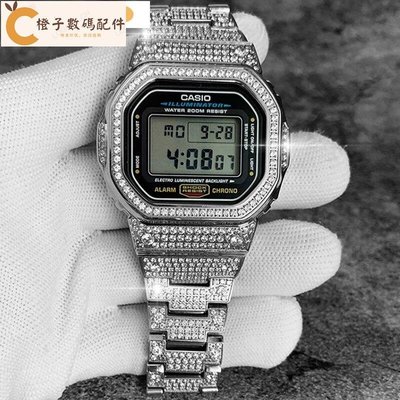 卡西歐 G Shock DW5600 GW5000 GLX5600 GW-M5610 手錶鑽石錶帶 鋼表圈金屬錶帶[橙子數碼配件]