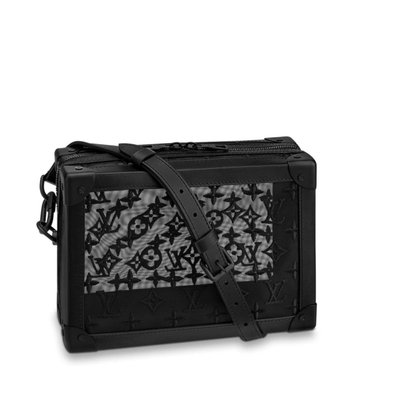 Louis Vuitton 爆款 全黑 刺繡 網眼 透明黑盒子包包