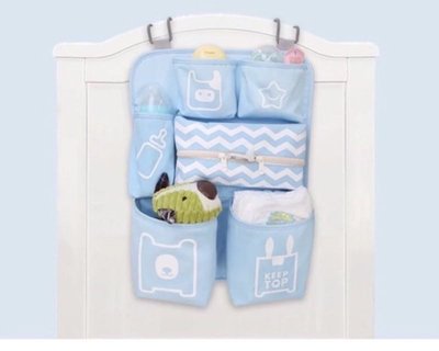 寶寶嬰兒床邊收納袋床邊置物袋多功能嬰兒車掛包置物架 尿布玩具收納。版娘自用推薦 預購