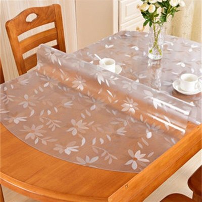軟玻璃桌布圓形橢圓形折疊透明防水防燙免洗餐桌布桌墊可