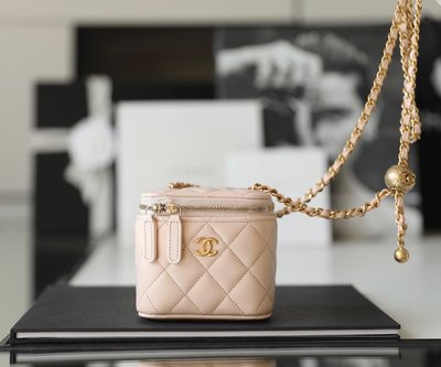『RP精品』Chanel 香奈兒 22年 金球盒子包 淡粉色 小化妝包