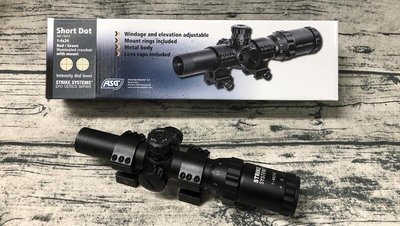 【原型軍品】全新 II ASG Short Dot 瞄準鏡 狙擊鏡 1-4x24 抗震 紅色/綠色十字標線