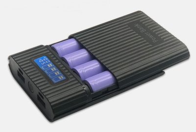 4節 18650鋰電池 行動電源盒 反裝防燒 雙輸出入孔 Micro USB &amp; APPLE 或 Type-C P2