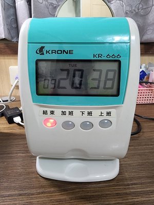 二手 KRONE KR-666 九針點矩陣 時尚 / 單色 / 液晶顯示打卡鐘