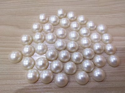 乳色仿珍珠串珠半圓珠單孔平底貼片12mm