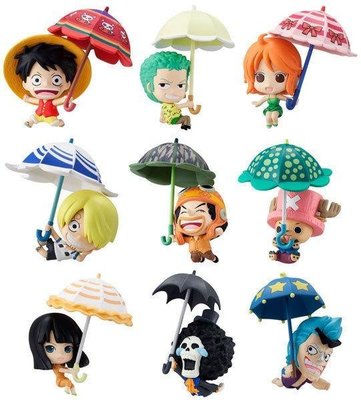 【動漫瘋】日本正版 海賊王 Q版人型 盒玩 洋傘篇 sky！parasol ver 中盒10入販售