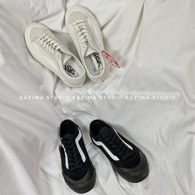 糖果小屋Kazima｜Vans Style 36 Decon 帆布鞋 麂皮帆布 黑白 黑 黑色 全黑 黑底白線 米白 米白